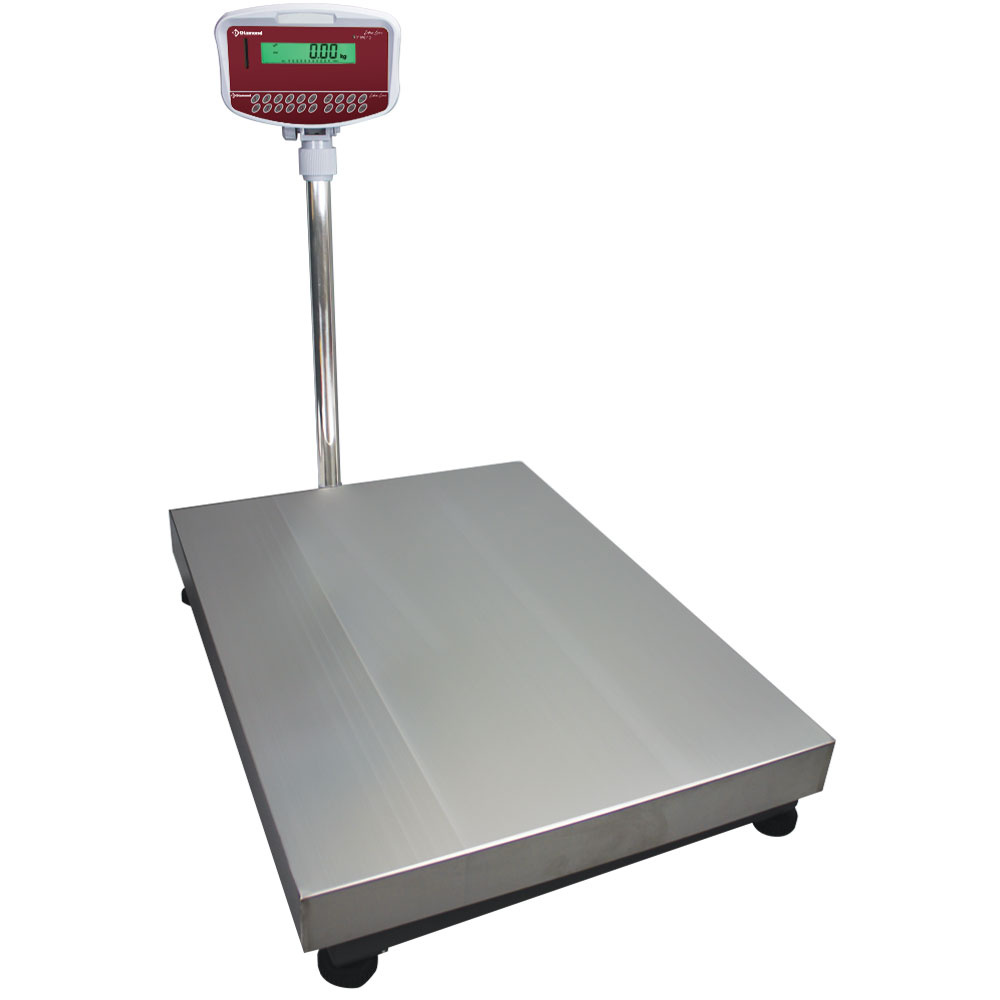 Báscula electrónica de acero inoxidable con columna, 300Kg x 20g