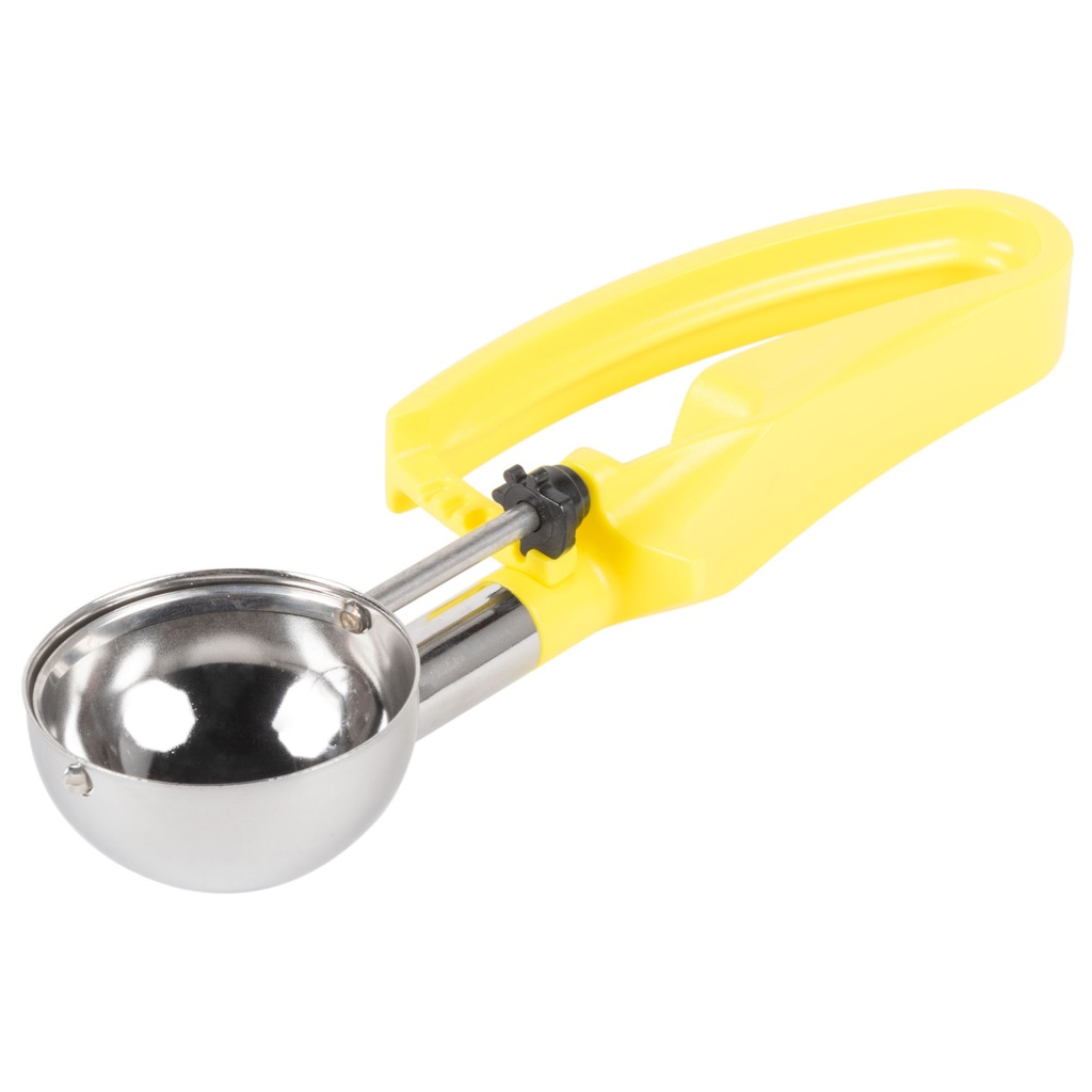 Porcionador apretable de 53 ml con mango amarillo