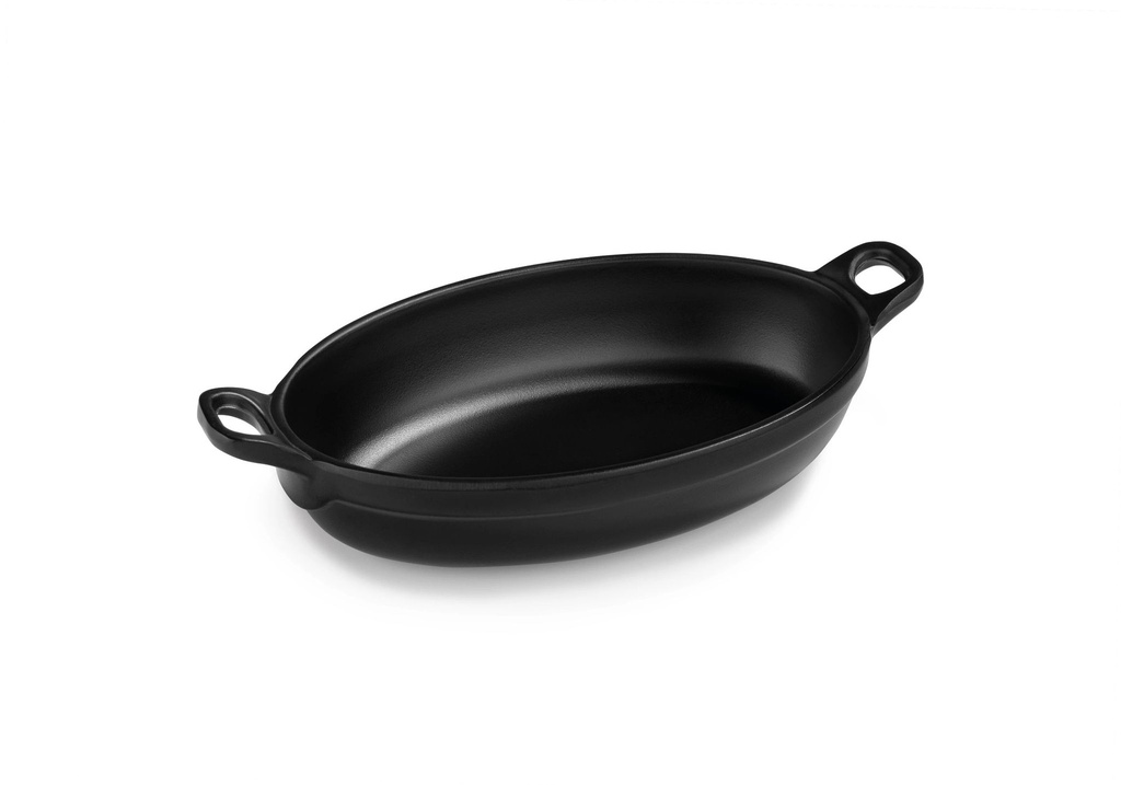 [P23840] Mini Cacerola ovalada 12 x 8 x 3.5 cm melamina en negro
