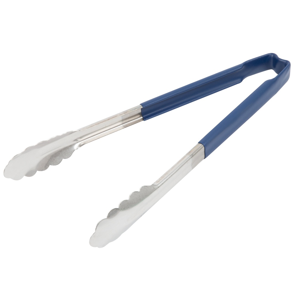 Pinzas festoneadas monobloc de acero inoxidable de 30 cm con mango azul Kool-Touch®