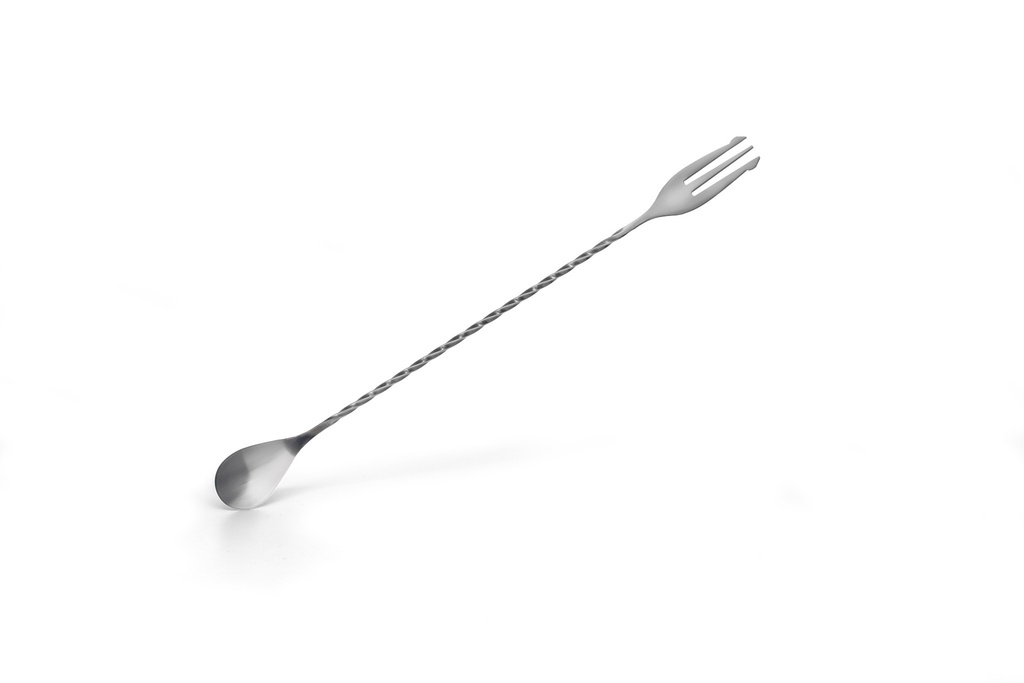 Cuchara de cocktail trident de color plata