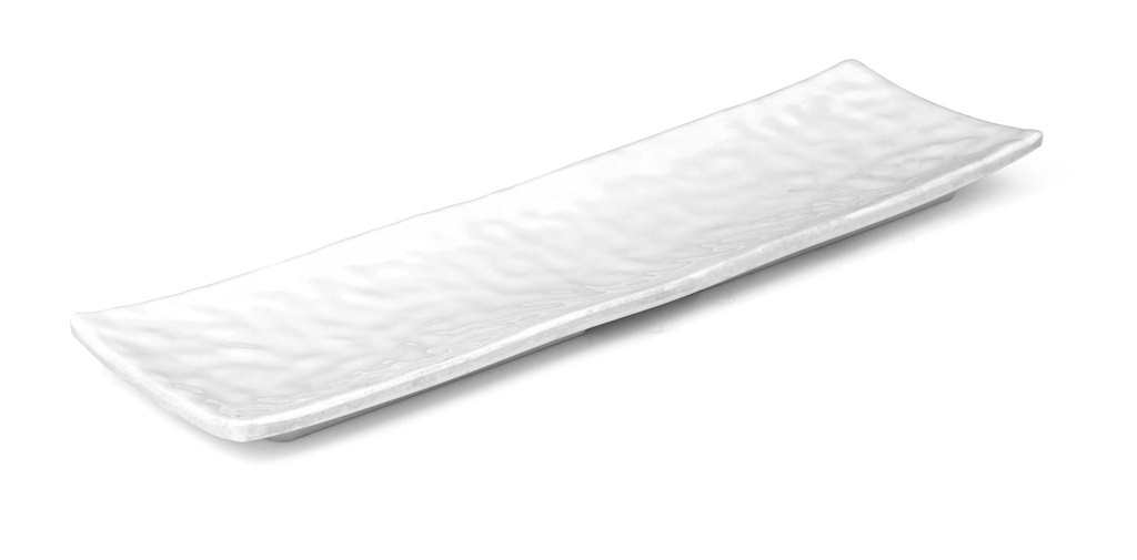 Bandeja rectangular de 37 x 11 cm de melamina blanco