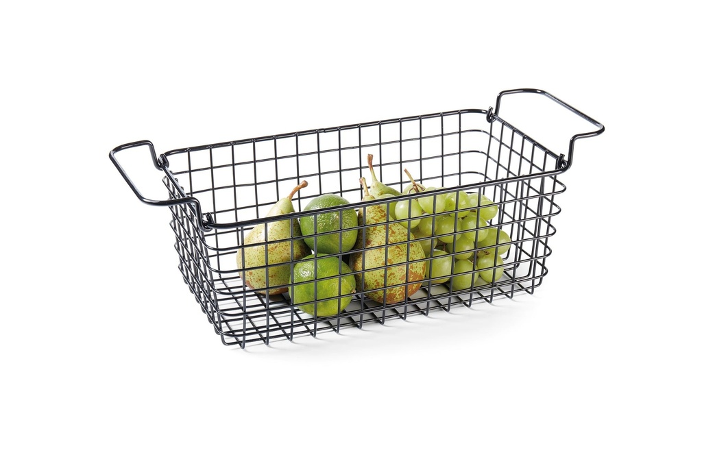 Cesta de alambre de 1/3 tamaño gastronorm 16 centímetros de profundidad en negro