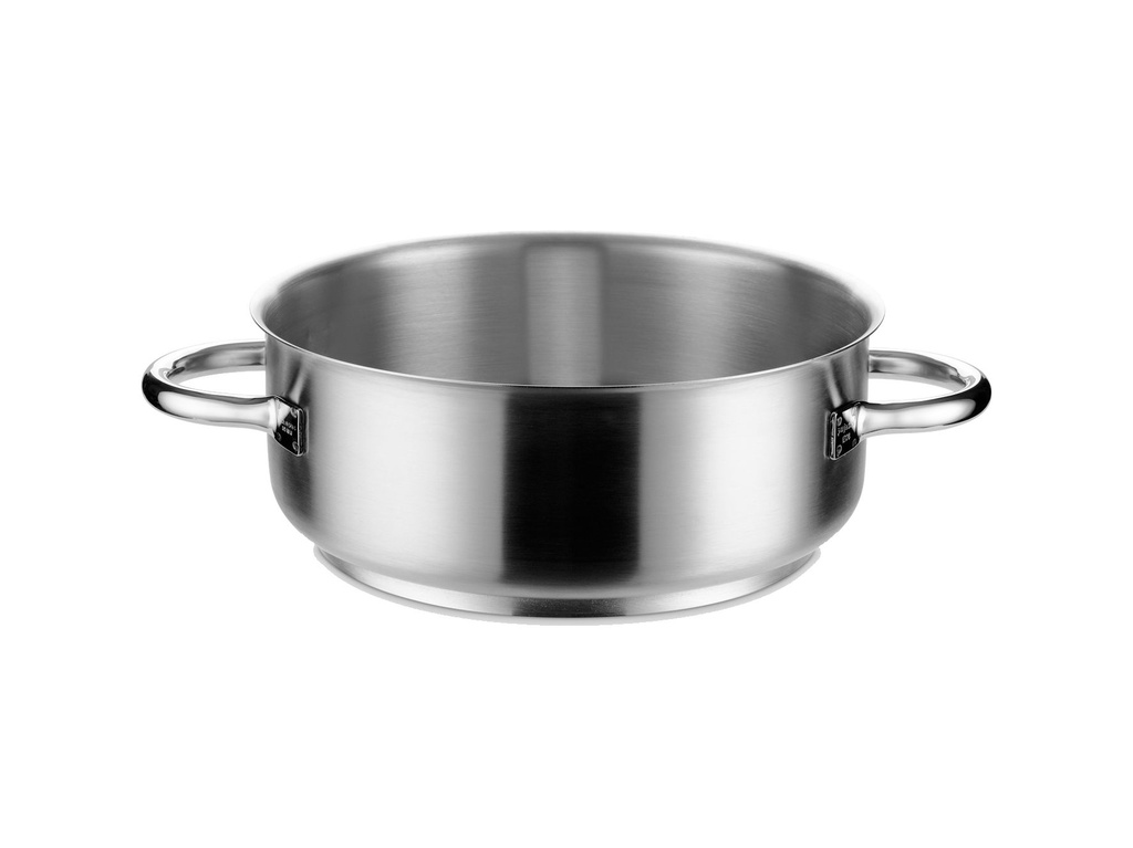 Cacerola baja Top Line de 20 centímetros de acero inoxidable listo para la inducción en acabado satinado