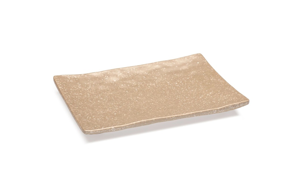 Tabla presentación curvada de 25 x 17.5 cm de melamina en marfil