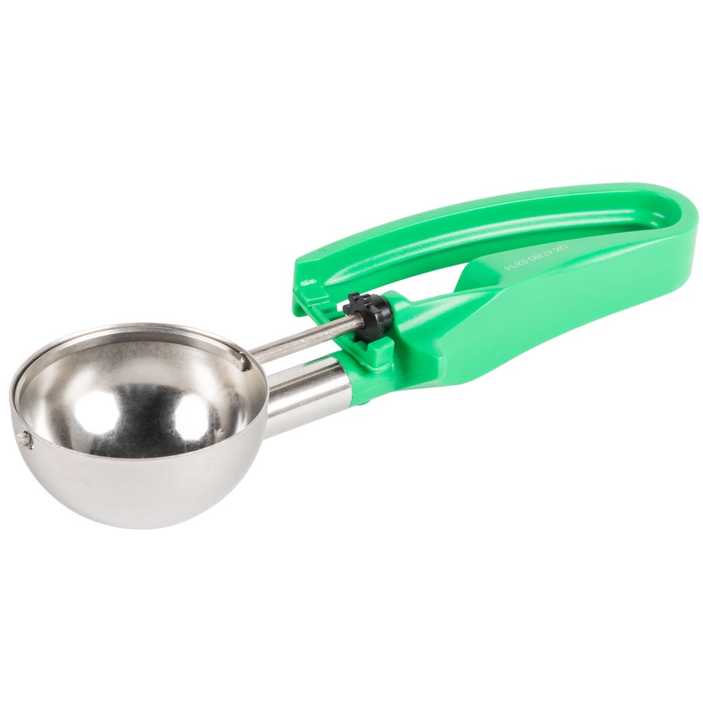 Porcionador apretable de 84 ml con mango verde