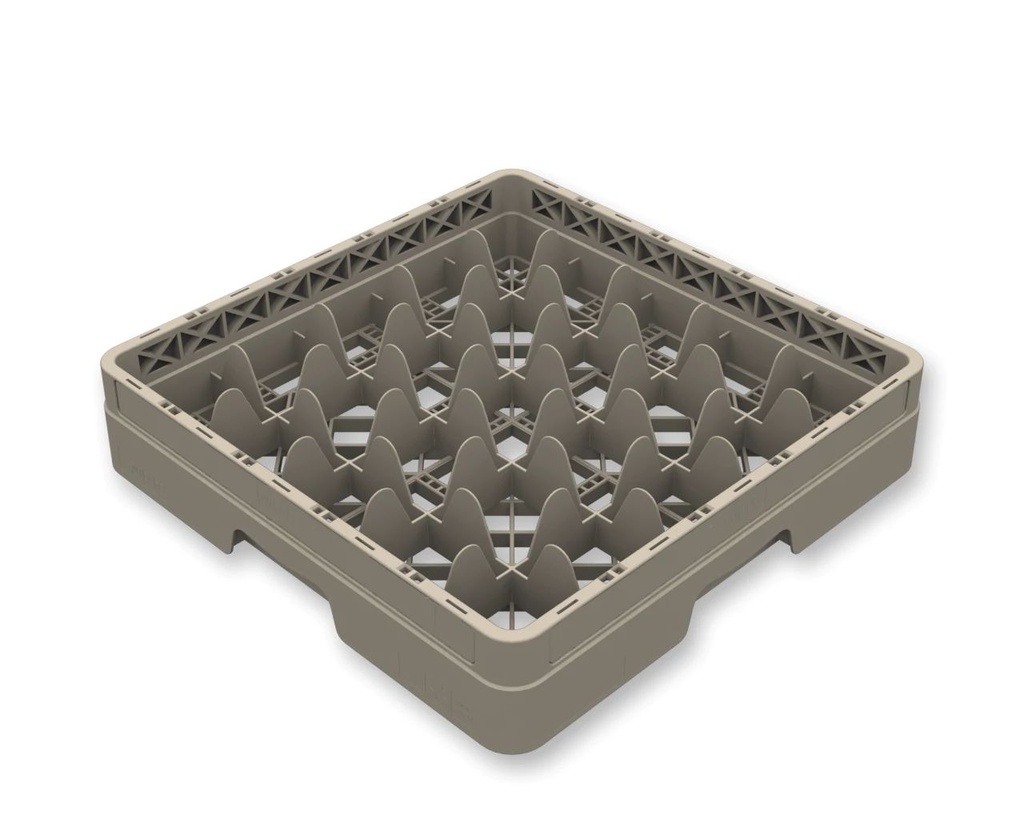Cesta abierta Flap Rack de polipropileno de 25 compartimentos en color beige