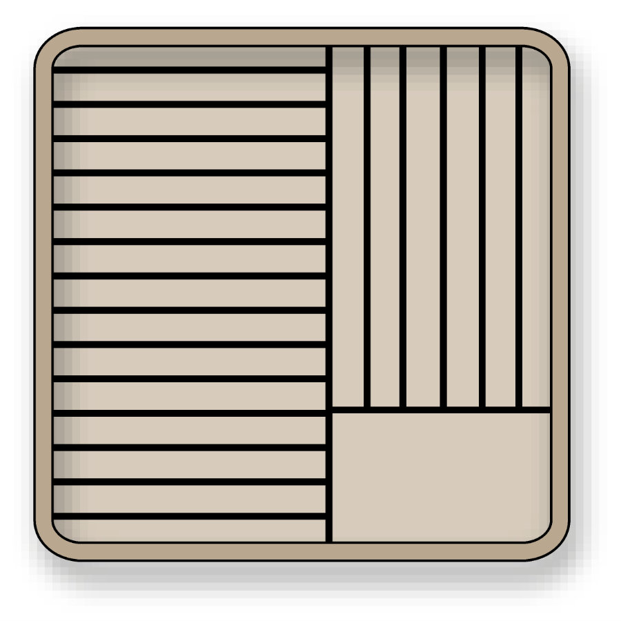 Cestas para platos de polipropileno en color beige para 21 platos de 23 a 25 centímetros