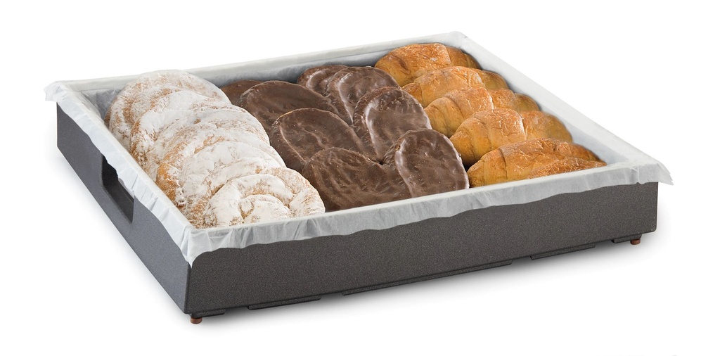 Bandeja de servicio de pantalla cúbica de 40 x 40 cm de MDF lacado en negro