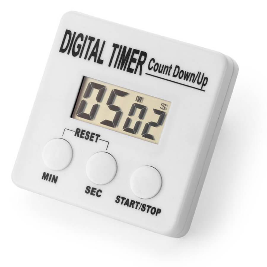 Temporizador digital cuadrado de plástico de 6.8 cem en blanco