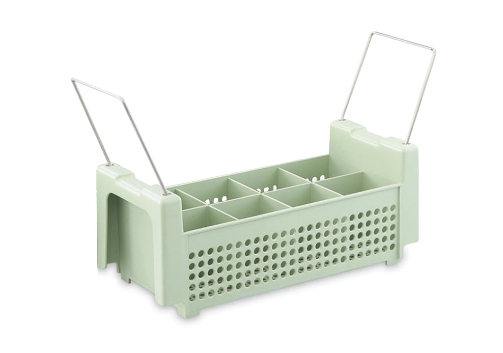 Cesta para cubiertos de 8 compartimentos con asas