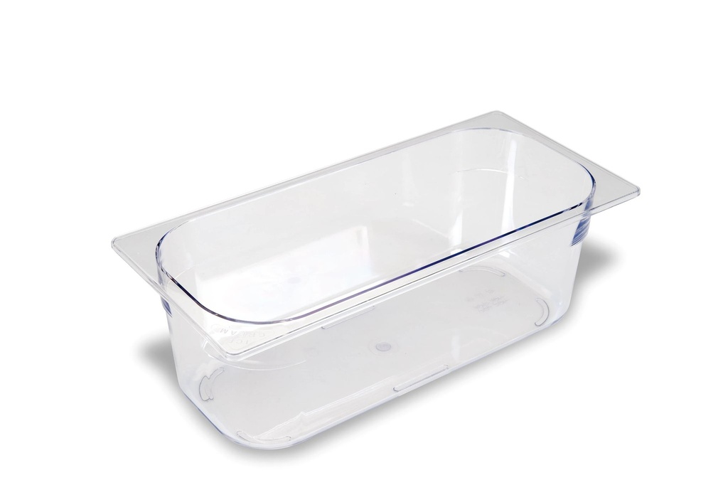 Bandeja de helado de 36 x 16,5 x 12 centímetros de 5 litros de policarbonato transparente