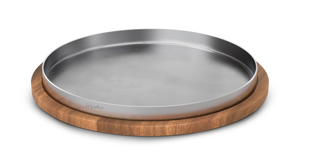 Llauna redonda 30 cm con base de madera