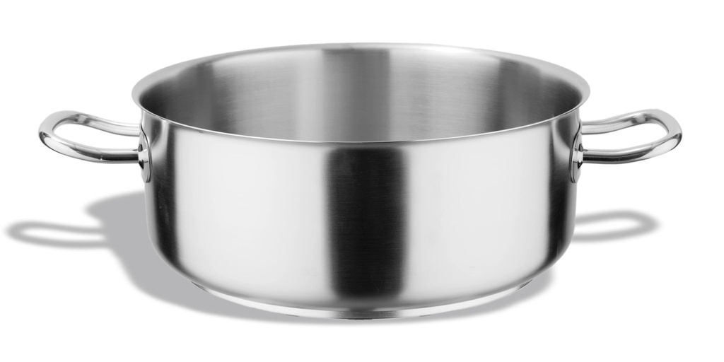 Olla baja sin tapa Inox-Pro 28 centímetros listo para la inducción en acabado satinado