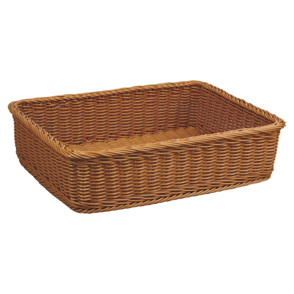 Cesta de pan de mimbre rectangular 46 x 34 cm polipropileno en marrón oscuro