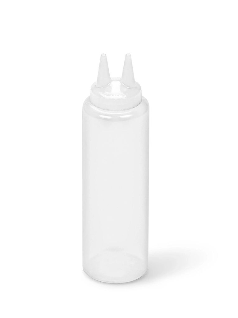 Dispensador a presión doble transparente de 350 ml con tapa transparente