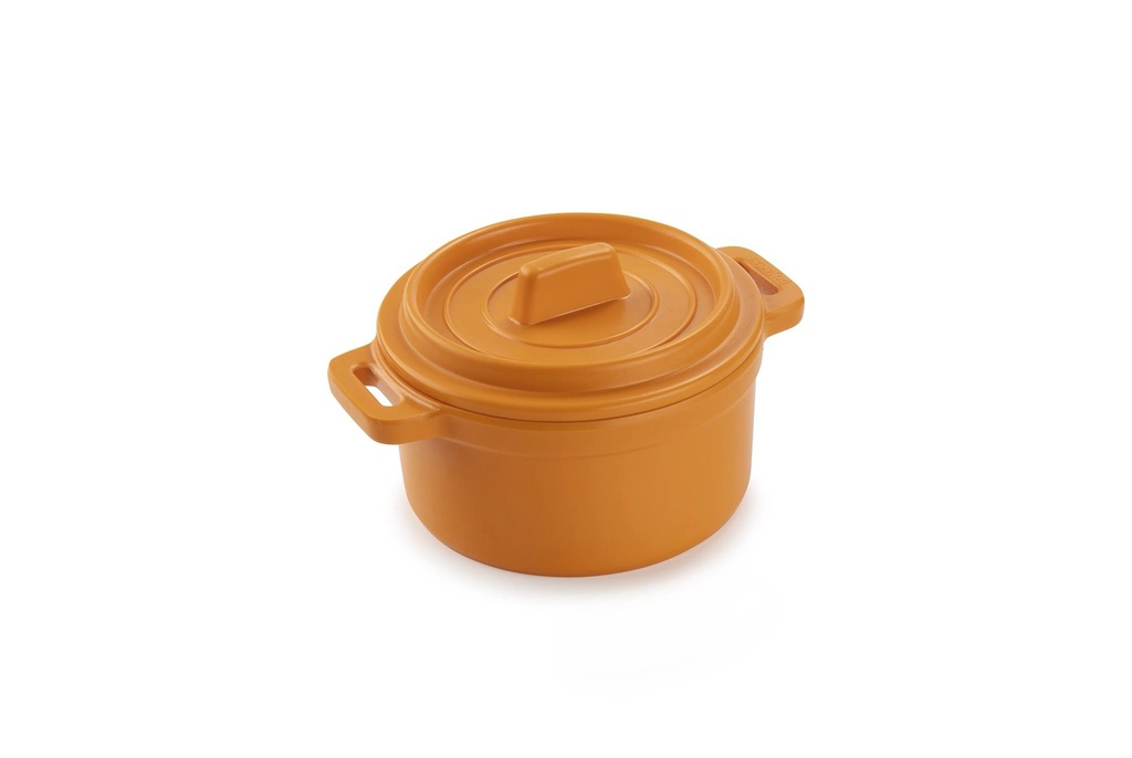 Mini Cacerola Redonda Con Tapa Amarilla 10 cm
