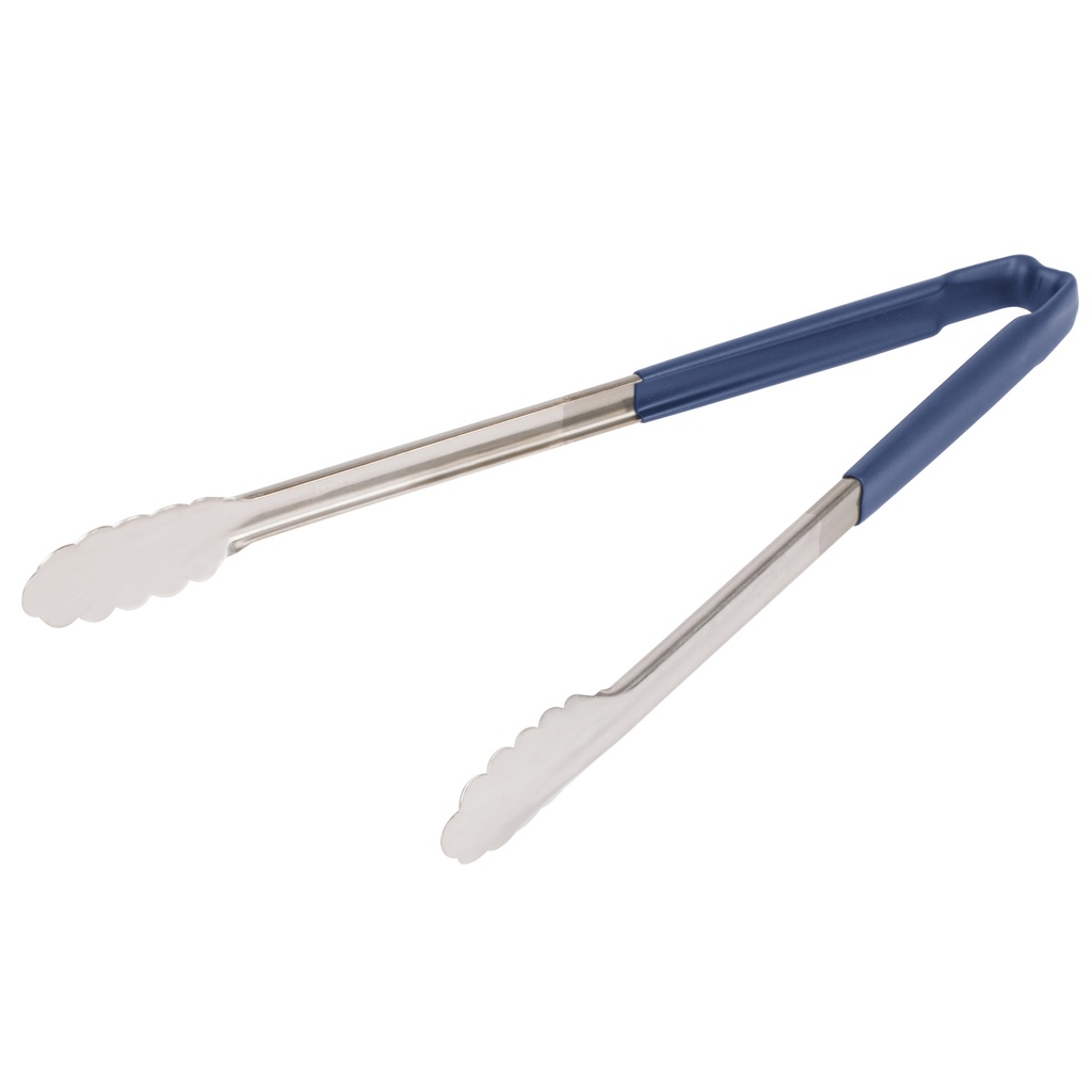 Pinzas festoneadas monobloc de acero inoxidable de 40 cm con mango azul Kool-Touch®