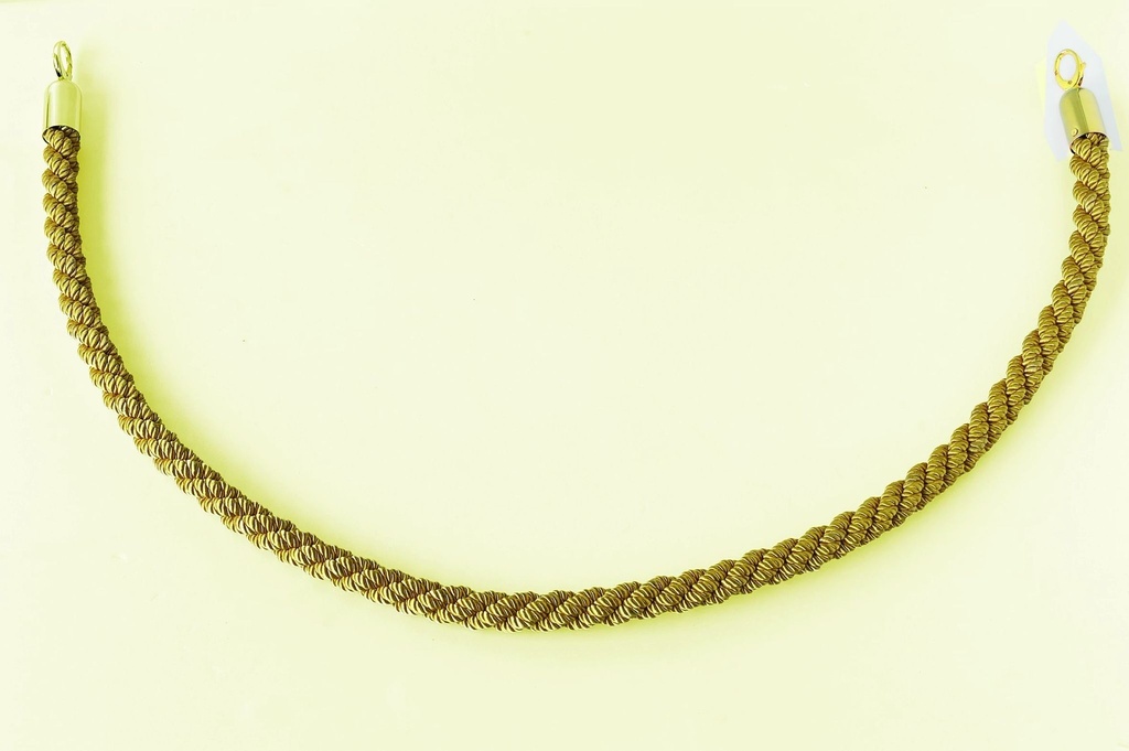 Tela de oro de 150 centímetros de cuerda de Stanchion con extremos de acabado dorado