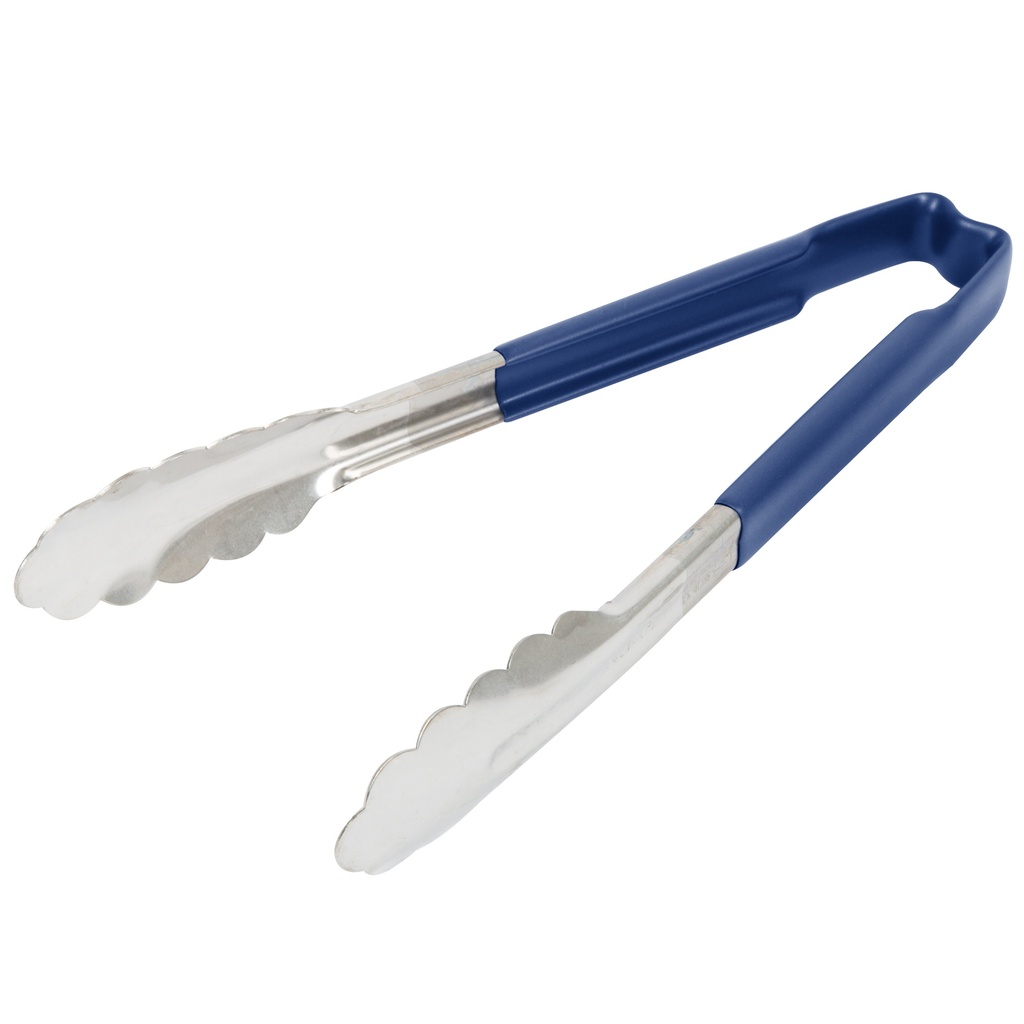 Pinzas festoneadas monobloc de acero inoxidable de 24 cm con mango azul Kool-Touch®