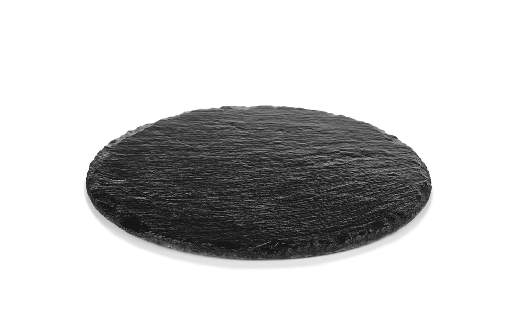 Pizarra negra redonda de 30 x 20 cm con bordes ásperos