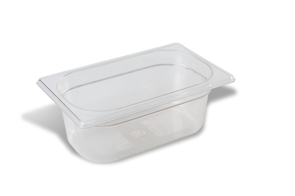 Cubeta Gastronorm GN de sin Bisfenol-A de tamaño 1/4 y 100 mm de profundidad