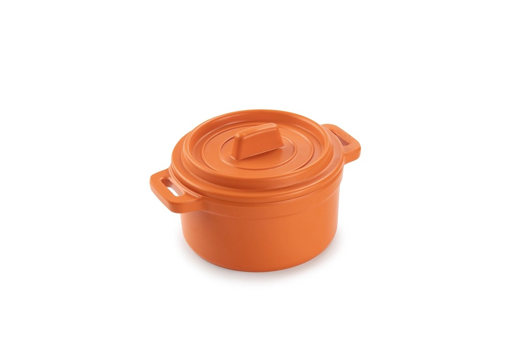 Mini Cacerola Redonda Con Tapa Naranja 10 cm