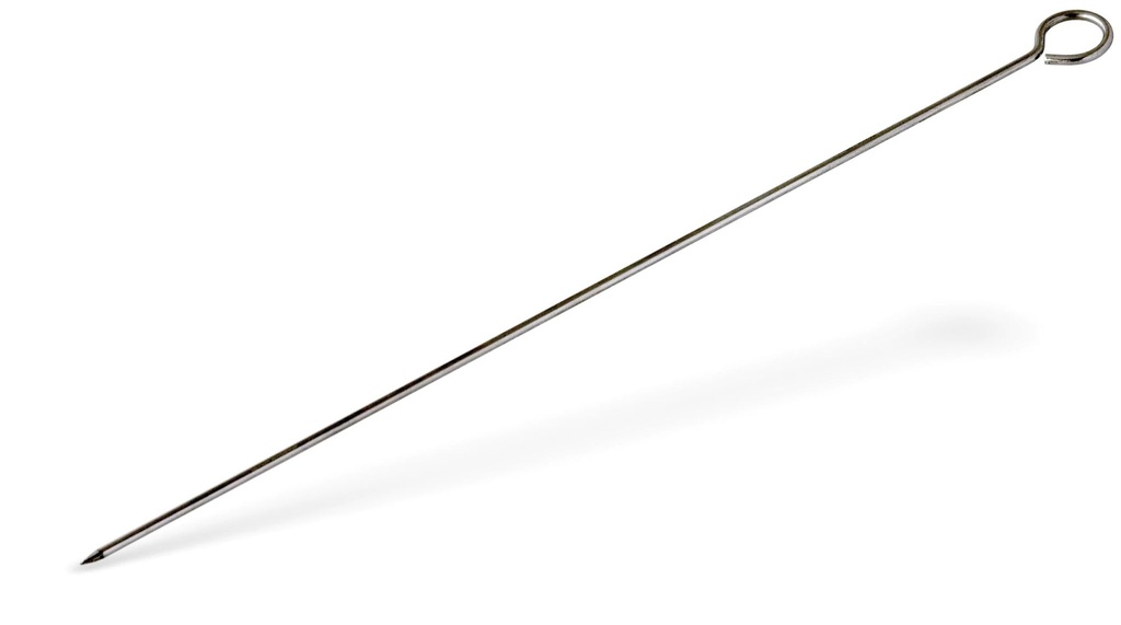 Paquete de doce brochetas de acero inoxidable de 25 centímetros