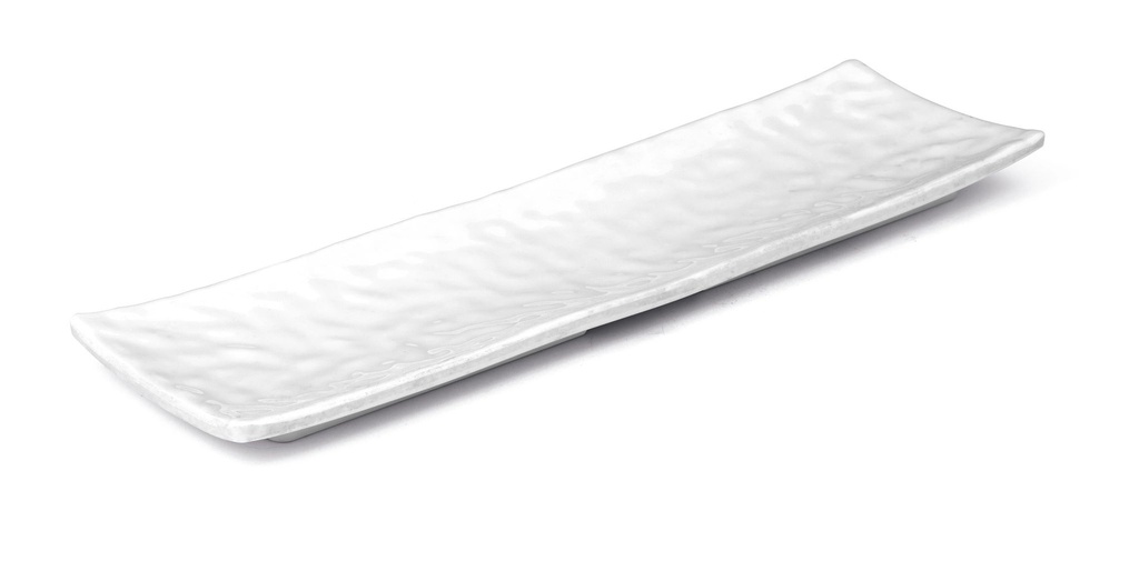 Bandeja rectangular de 26,5 x 11 cm de melamina blanco