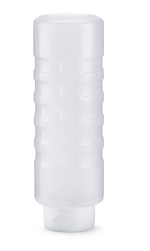 Dispensador a presión transparente con tapón de 350 ml