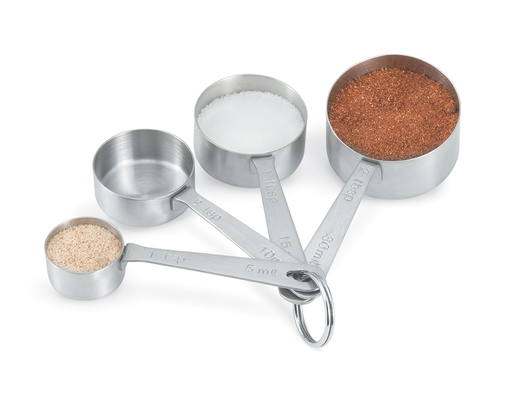 Juego de  4 cucharas medidoras de acero inoxidable
