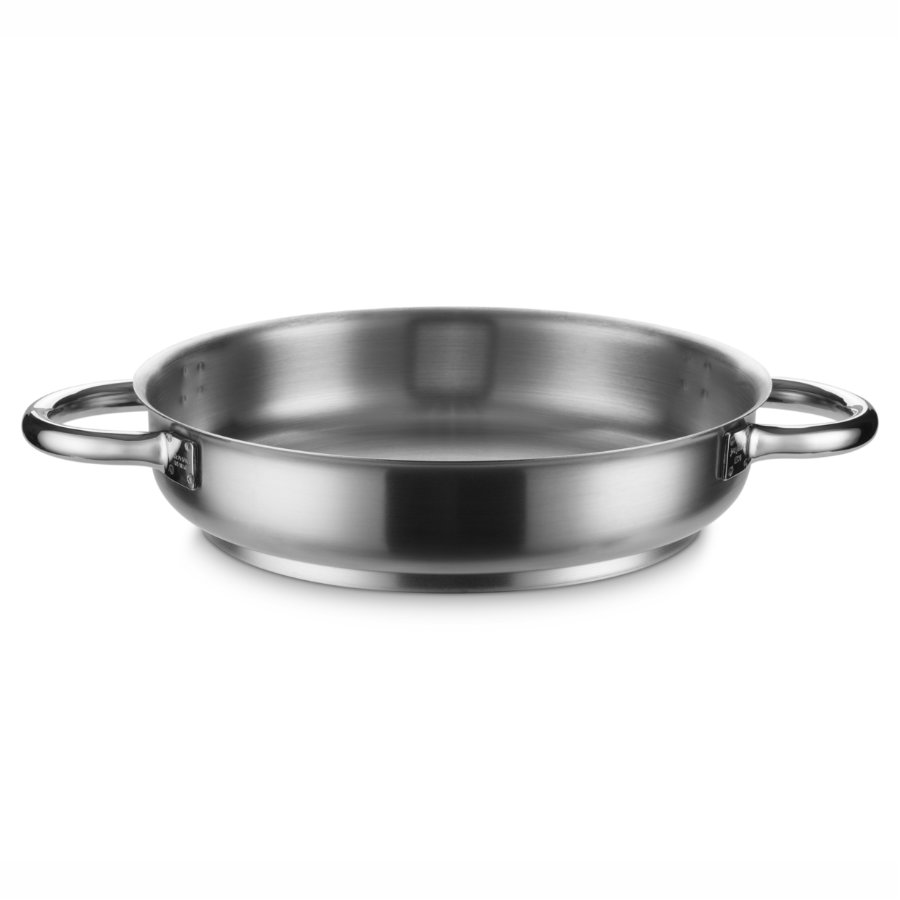 Paellera sin tapa Top Line de 35 centímetros de acero inoxidable listo para inducción en acabado satinado