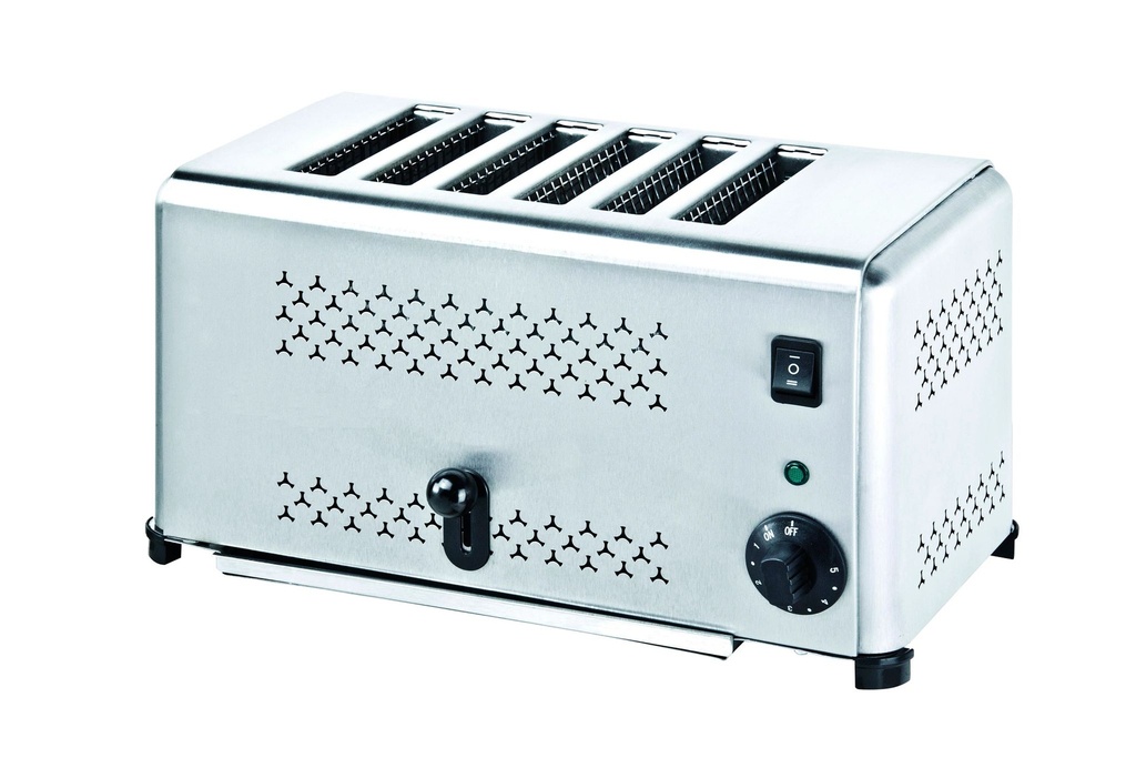 Tostadora Vertical de seis ranuras de acero inoxidable de 230 voltios