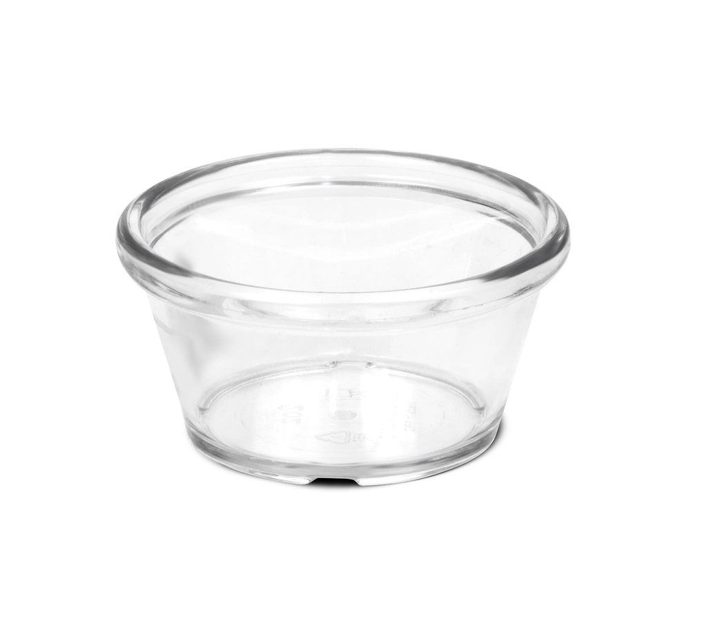 Recipiente para salsas de PET transparente de 7 cm
