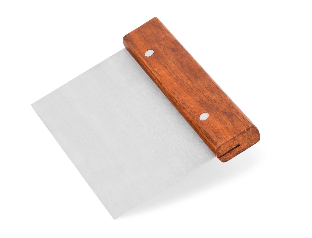 Rasqueta de acero inoxidable de 15.2 cm con mango de madera