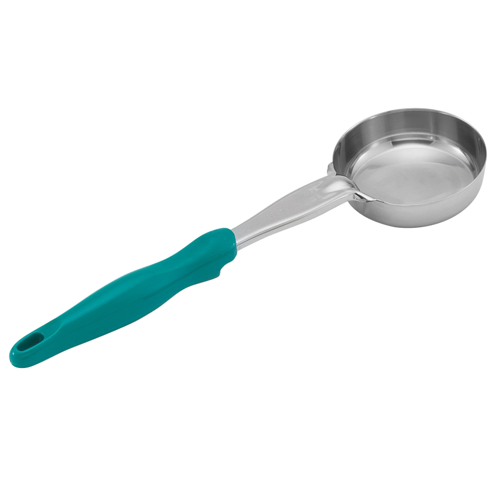 Spoodle® monobloc redondo de acero inoxidable de 177 ml con mango de nylon verde azulado