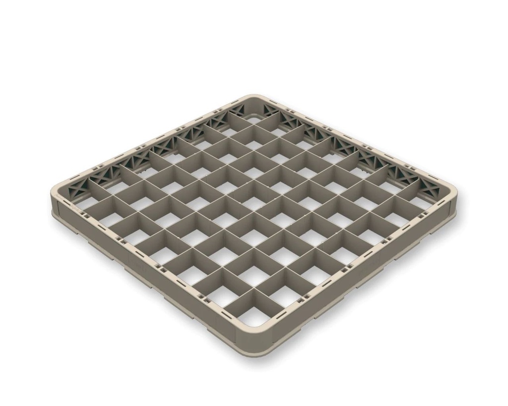 Extensor para cesta abierta Flap Rack de polipropileno de 49 compartimentos en color beige