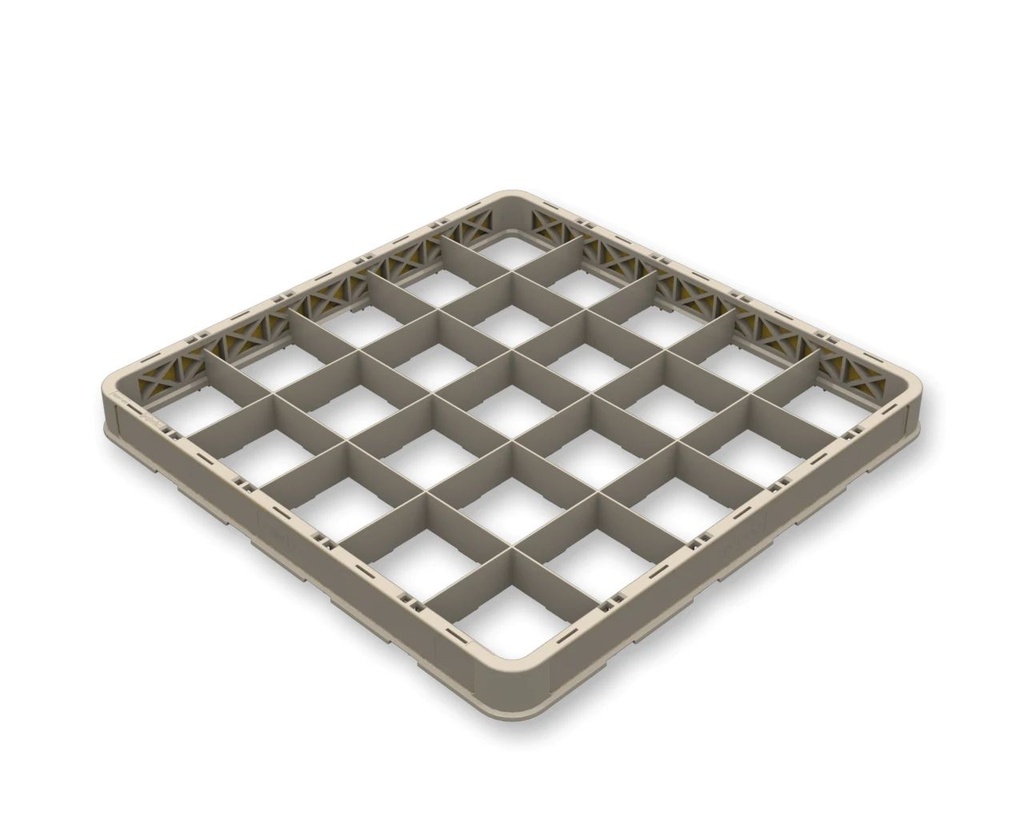 Extensor para cesta abierta Flap Rack de polipropileno de 25 compartimentos en color beige