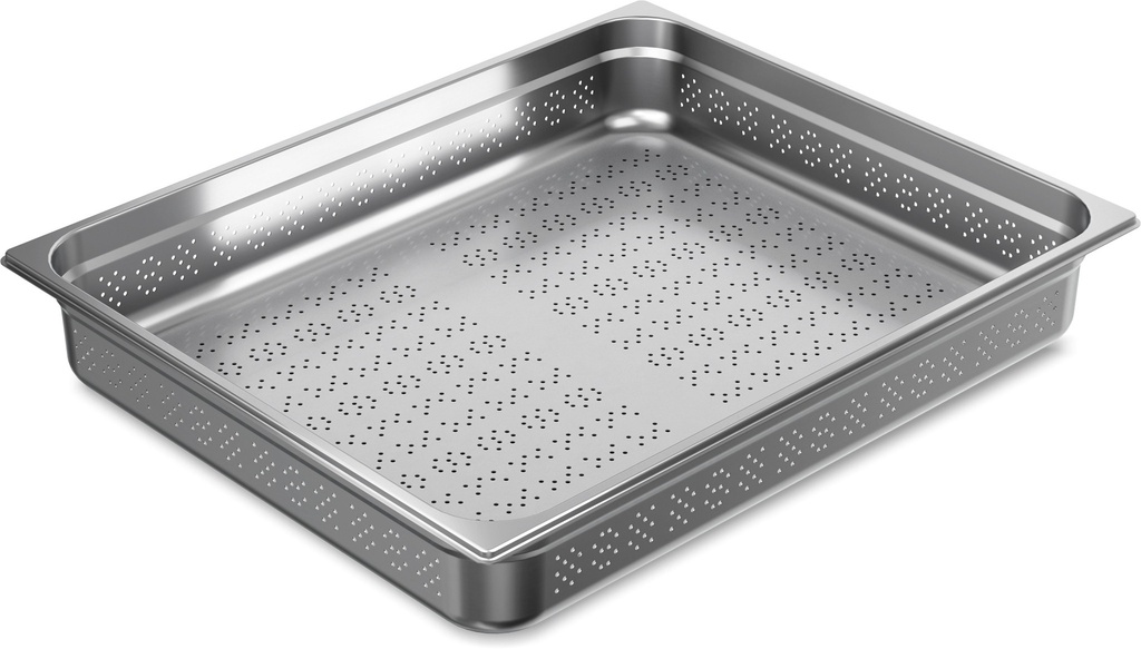 Cubeta Gastronorm GN PRO Perforada de acero inoxidable 18/10 de tamaño 2/1 y 150 mm de profundidad