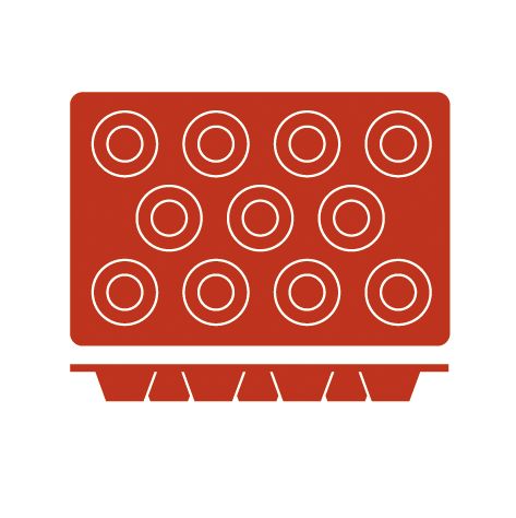 Molde de silicona GN 1/3 en forma de Muffin de 5 centímetros