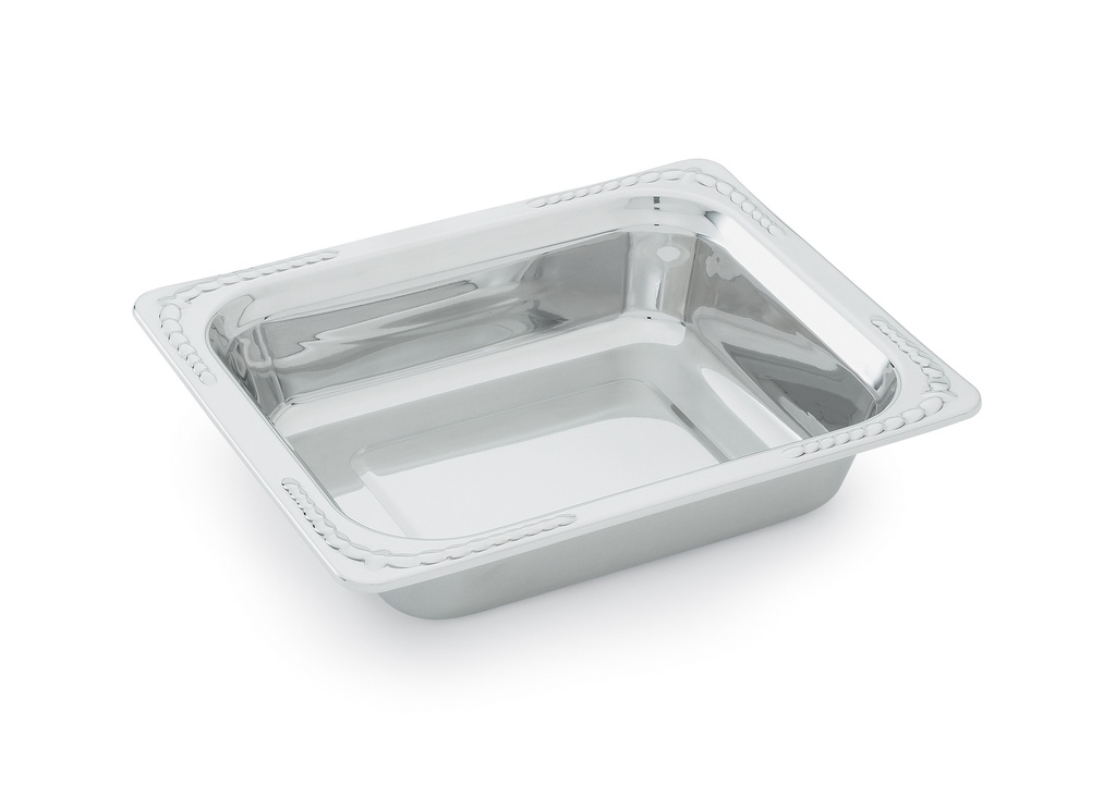 Cacerola decorativa Miramar® de medio tamaño y 1 pulgada de profundidad, de acero inoxidable
