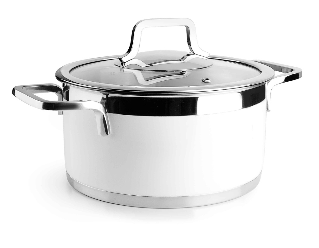 [15416] CACEROLA BUFFET CON TAPA WHITE  16CM