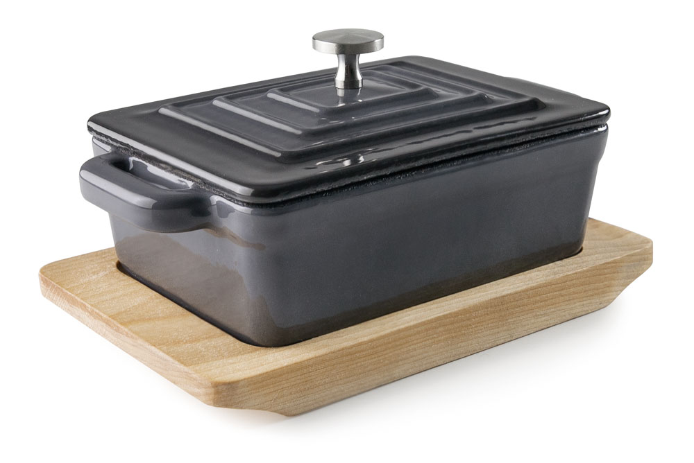 CACEROLA C/TAPA RECTA. MAGMA GREY 13X9CM