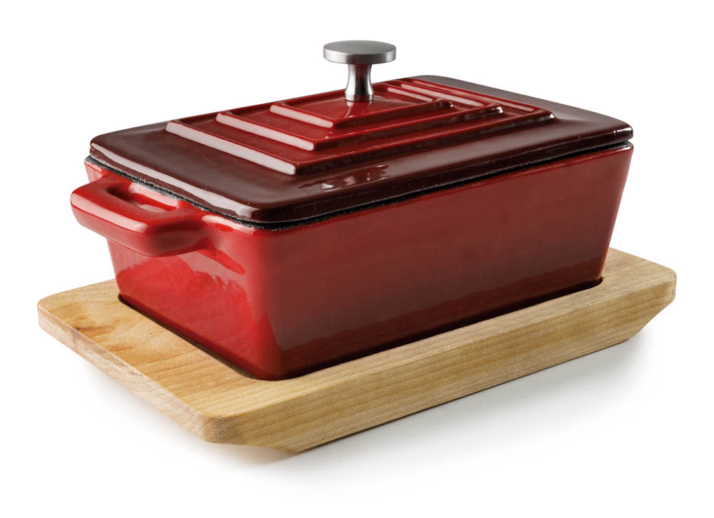 CACEROLA C/TAPA RECTA. MAGMA RED 13X9CM