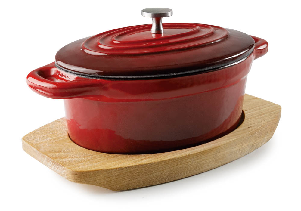 CACEROLA C/TAPA OVAL MAGMA RED 13X10CM
