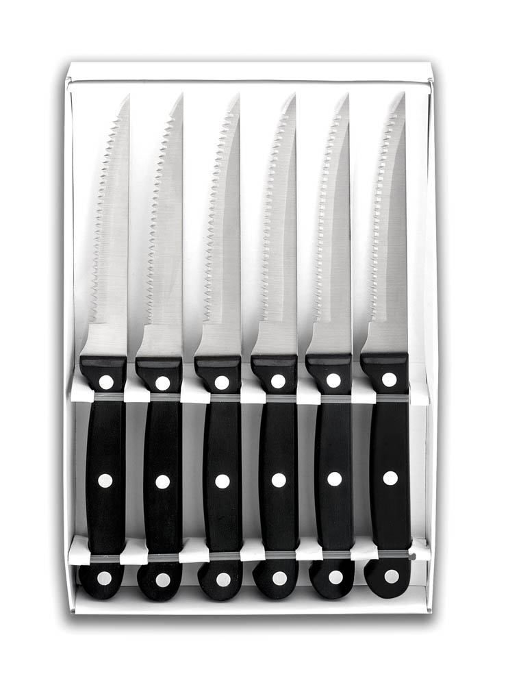 SET 6 CUCHILLOS CHULETEROS LISOS
