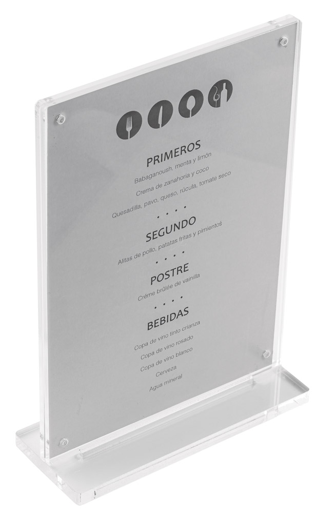 PORTA MENU METACRILATO A4