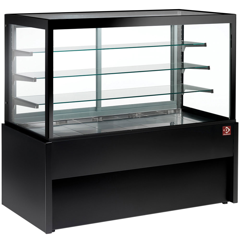 Banco vitrina panorámica, ventilado, 4 niveles, sin reserva - NEGRO