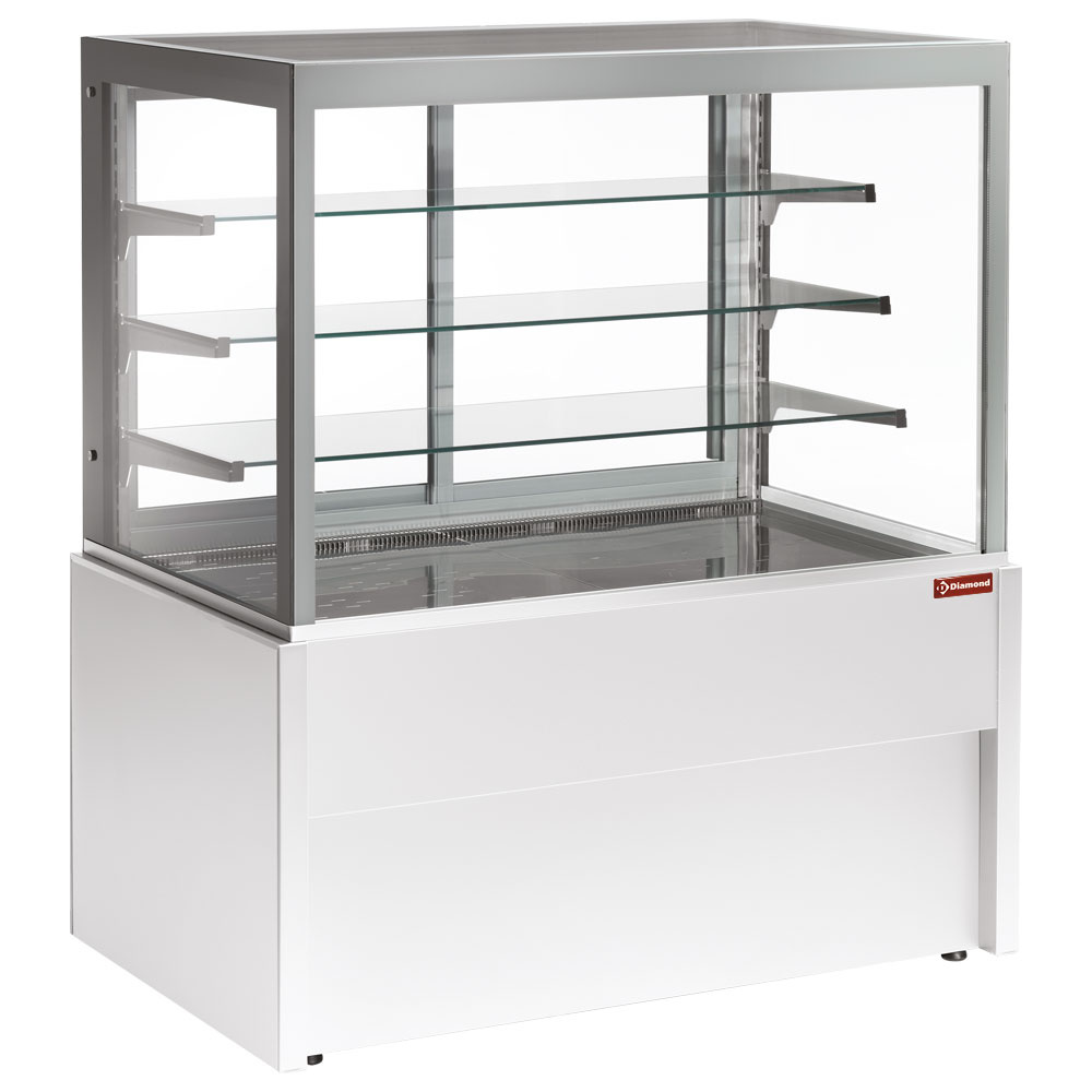 Banco vitrina panorámica, ventilado, 4 niveles, sin reserva - BLANCO