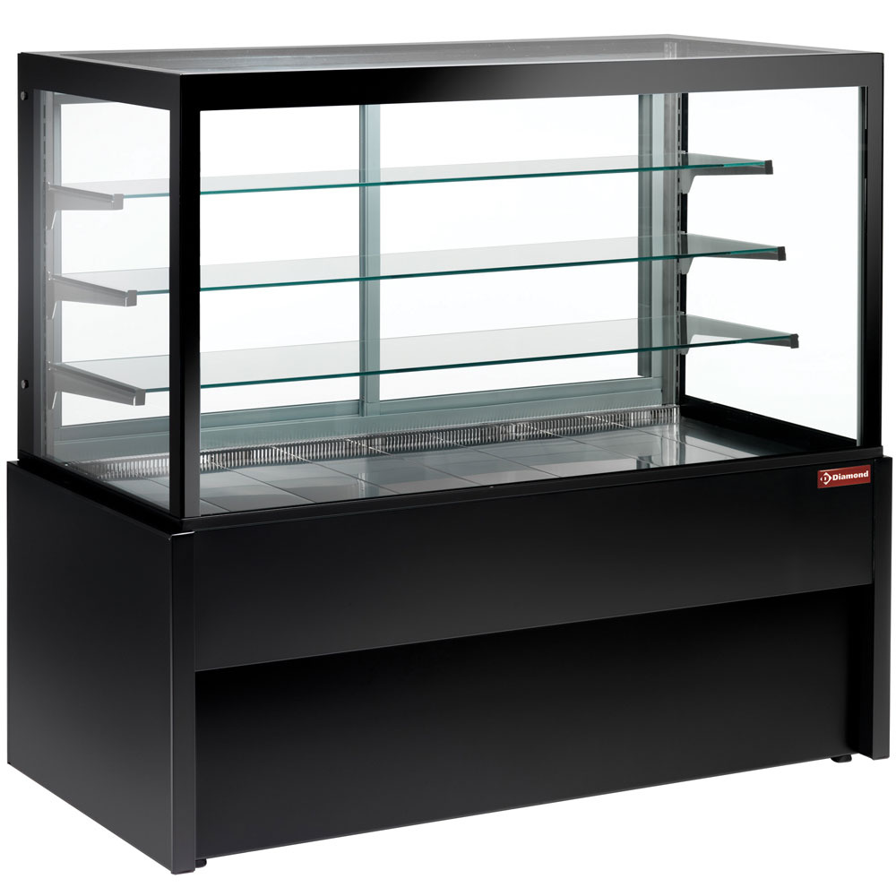 Banco vitrina panorámica, neutral, 4 niveles, sin reserva - NEGRO